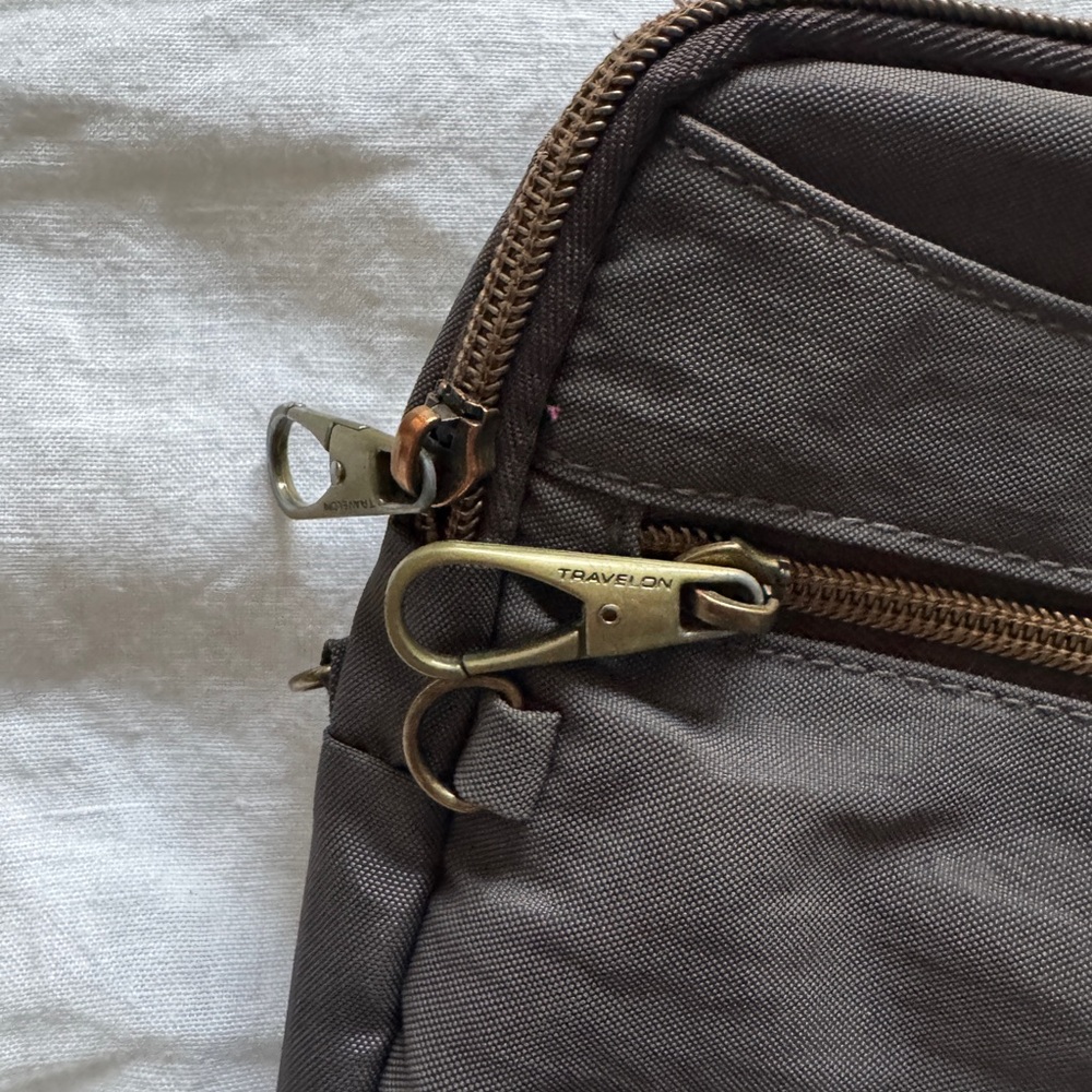 Travelon Brown Crossbody Antitheft Travel Bag - Picture 3 of 5